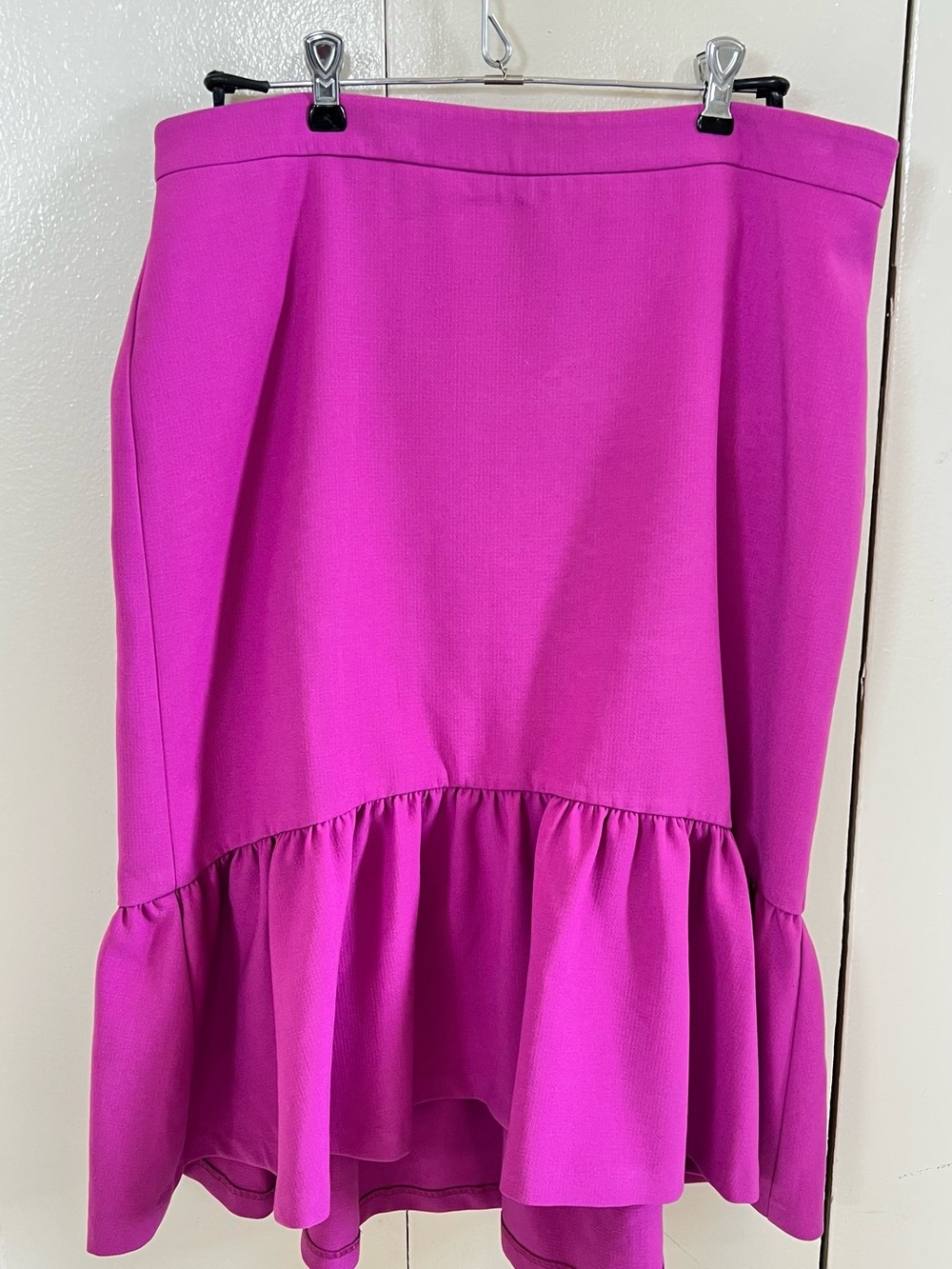 Ann Taylor Hot Pink High-Low Ruffle Hem Skirt